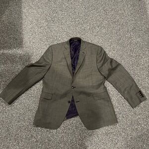 Saks Fifth Avenue Gray Blazer with Purple Lining